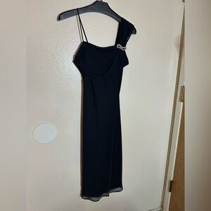 Vintage veronica usa bias cut s black dress